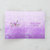 お考える嬢さんお洒落と猫の友情 カード (内部)