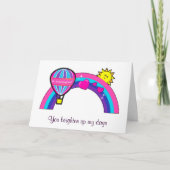 『お考える孫娘の風船と虹』 カード (正面)