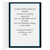 お考える客様の個人写真ブラックおもしろいカード (内側 (右))