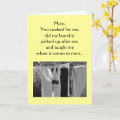 お考える母さん、私に料理を作ってくれて、私がやった カード (黄色い花)