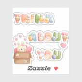 お考え前について |かわいいバレンタインのステッカー シール (シート)