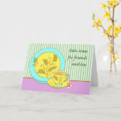 お考え前の友達とお茶に時間を カード (黄色い花)