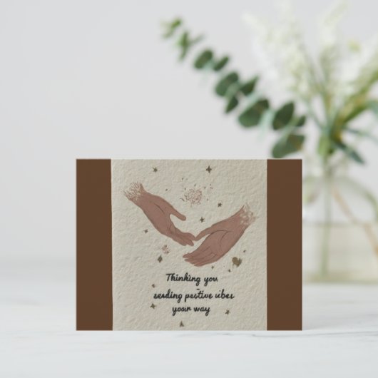 「お考え前の方へ – お前の方へ向前向きかって様子を送れ」 ポストカード (スタンド正面)