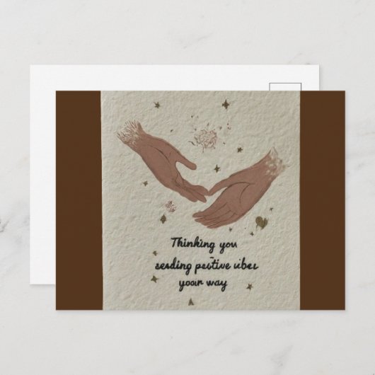 「お考え前の方へ – お前の方へ向前向きかって様子を送れ」 ポストカード (正面/裏面)