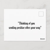 「お考え前の方へ – お前の方へ向前向きかって様子を送れ」 ポストカード (裏面)