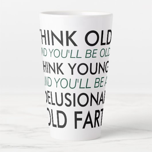 お考え年寄り カフェラテマグ (正面)