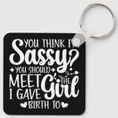 お考え母さんに会うのはすごおもしろいいクール キーホルダー (裏面)