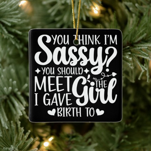 お考え母さんに会うのはすごおもしろいいクール セラミックオーナメント (ツリー)