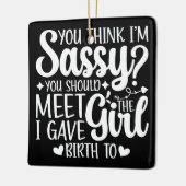 お考え母さんに会うのはすごおもしろいいクール セラミックオーナメント (左)