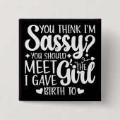 お考え母さんに会うのはすごおもしろいいクール 缶バッジ (正面)