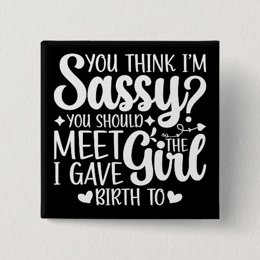 お考え母さんに会うのはすごおもしろいいクール 缶バッジ (正面)