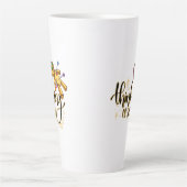 お考え笑いハロウィーンブードゥー人形 カフェラテマグ (正面)