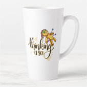 お考え笑いハロウィーンブードゥー人形 カフェラテマグ (右)