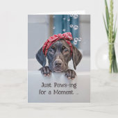 お考え風呂に入ったかわいいショートエアーポインター カード (正面)