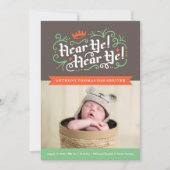 お聞きください！お聞きください！チャコールでの出産発表 案内状 (正面)