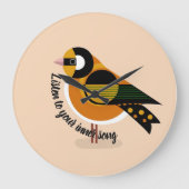 お聞前の歌の中の鳥の壁時計に ラージ壁時計 (正面)