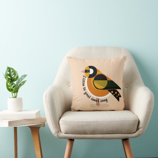 お聞前の歌の鳥装飾用クッションへ クッション (椅子)