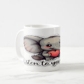 お聞客様のハート-感動的引用文デザイン コーヒーマグカップ (正面左)