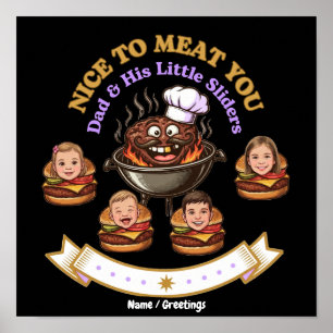 お肉に会えてよかった BBQ グリルマスター ギフト ポスター