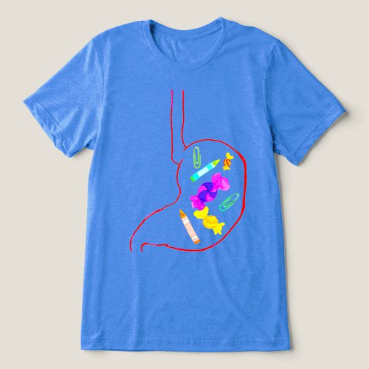 お腹いっぱい トライブレンドTシャツ (デザイン正面)