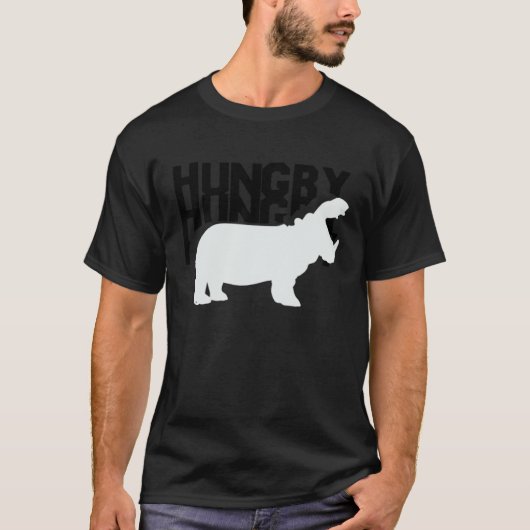 お腹がすいたカバ Tシャツ 面白い かわいい カバ (正面)