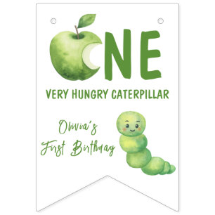 お腹がペコペコあおむし1歳の誕生日パーティー バンティングフラッグ