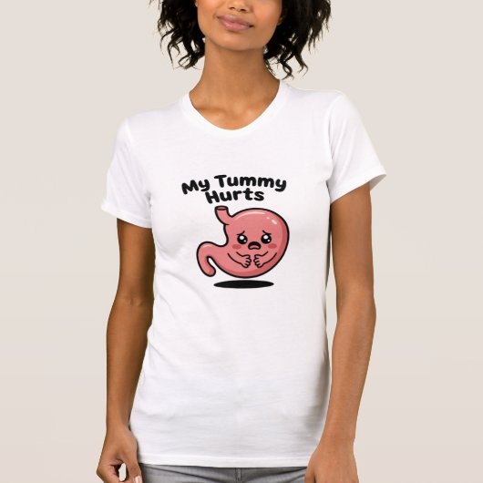 お腹が変なの キュートな名言 Tシャツ (正面)