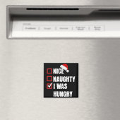 お腹が減って調子に乗った楽しいクリスマスのサンタリスト マグネット (インサイチュ (食洗機))