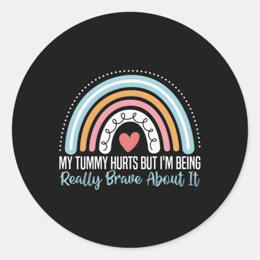 お腹が痛いけど本当に勇敢なんだ ラウンドシール (正面)