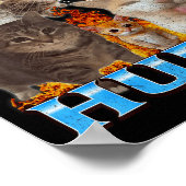 お腹が痛い面白い猫ミーム偽物グラフィック ポスター (角)