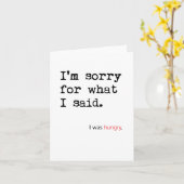 お腹が空いたので申し訳なく思う カード (黄色い花)