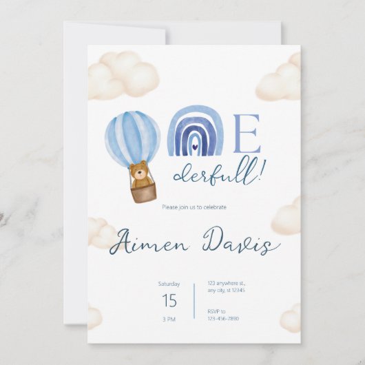 お腹が空いた！誕生日 招待状 (正面)