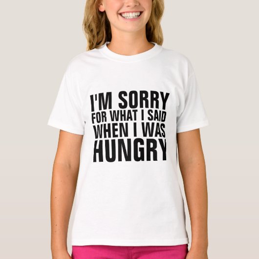お腹が空いたTシャツを言ってごめんなさい Tシャツ (正面)
