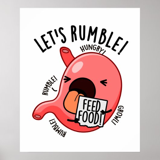 お腹が鳴る面白いダジャレ Let's Rumble ポスター (正面)