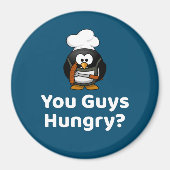 お腹すいた?グリリングおもしろいパーティーペンギン マグネット (正面)