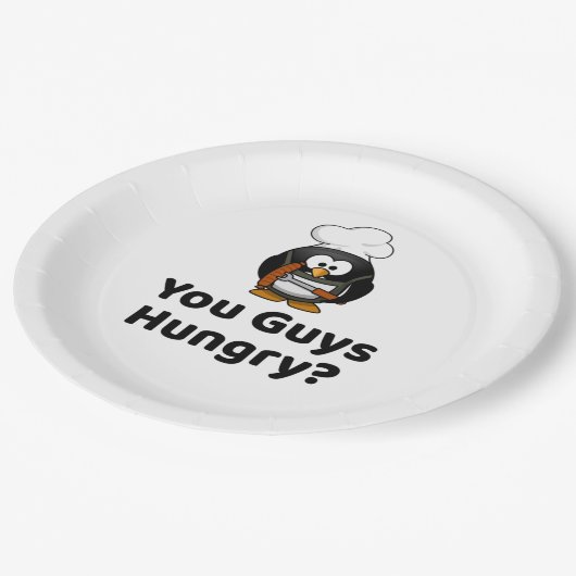 お腹すいた？パーティーおもしろい焼きバーベキュー ペーパープレート (アングル)