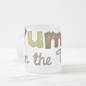 お腹のマグカップの中の美味しさ フロストグラスマグカップ (正面左)