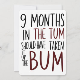 お腹の中で9ヶ月も過ごしたんだから、もう少し我慢できたはずだよ 面白い 招待状