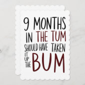 お腹の中9ヶ月でしっかり育ってるはずなのに面白いね 招待状 (正面/裏面)