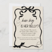 お腹の大きさ当てゲーム コケッタ風デザインのベビーシャワーゲーム 招待状 (裏面)
