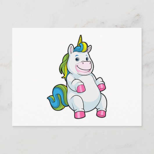 お腹の大きなユニコーン ポストカード (正面)