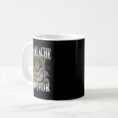 お腹の痛みに打ち勝った面白い猫のミーム コーヒーマグカップ (正面左)