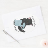 お腹の痛みの生存者 楕円形シール (封筒)