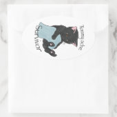 お腹の痛みの生存者 楕円形シール (バッグ)