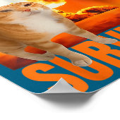 お腹の痛みを乗り越えた猫のミーム 楽しい猫の言葉 ネコ ポスター (角)