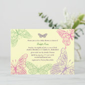 お腹の赤ちゃんが動く ベビーシャワーの招待状 黄色 招待状 (スタンド正面)