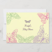 お腹の赤ちゃんが動く ベビーシャワーの招待状 黄色 招待状 (裏面)