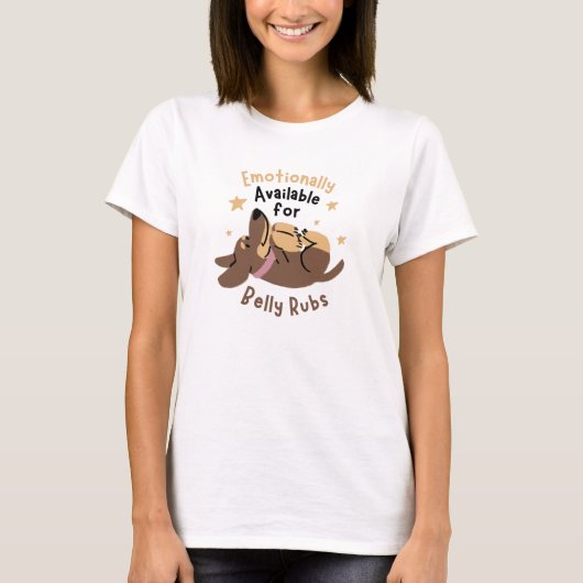 お腹をさするの歓迎 面白いデザイン Tシャツ (正面)