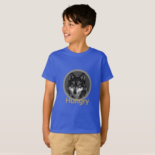 お腹をすかせた – キッズベーシックTシャツ Tシャツ (正面フル)