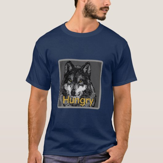 お腹をすかせた – メンズベーシックDark Tシャツ Tシャツ (正面)